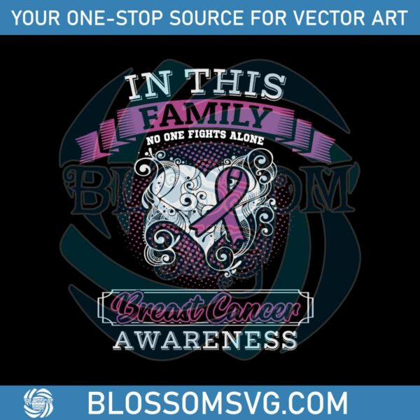 No One Fights Alone Breast Cancer Awareness SVG Cricut Files