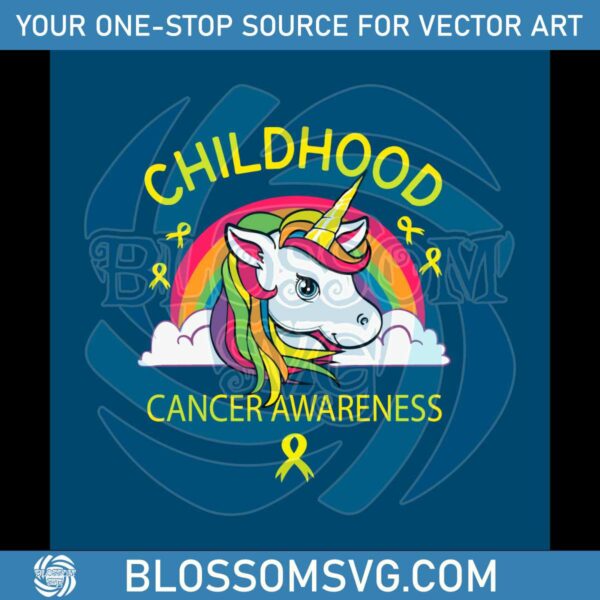 Childhood Cancer Awareness Unicorn SVG File For Cricut