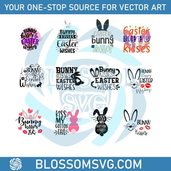 Bundle Bunny Kisses And Easter Wishes SVG Design File