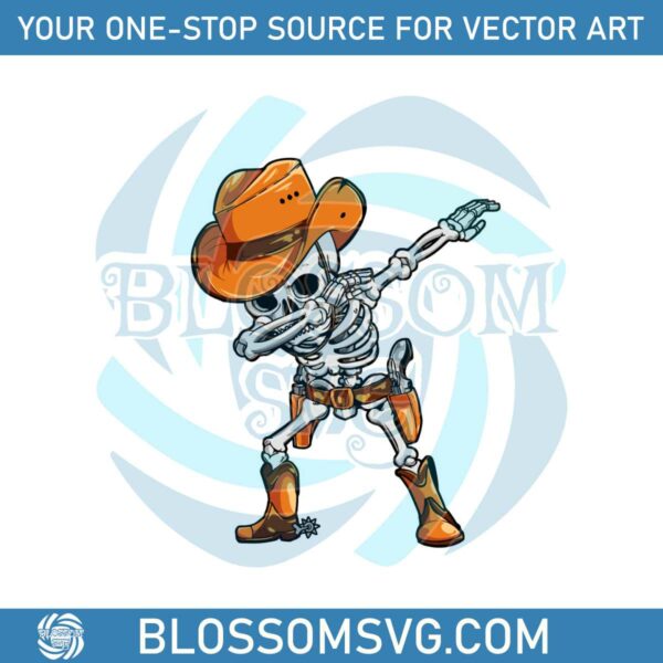 Dabbing Cowboy Skeleton Funny Halloween SVG Cricut Files