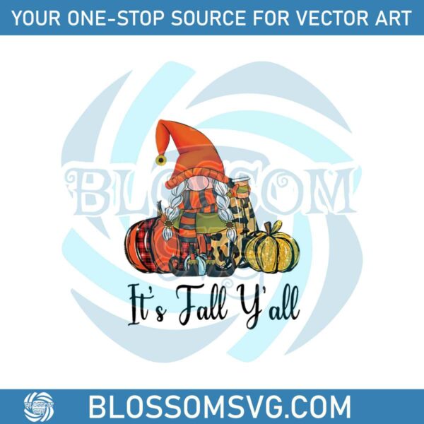 It's Fall Yall Gnome Halloween SVG Graphic Design File