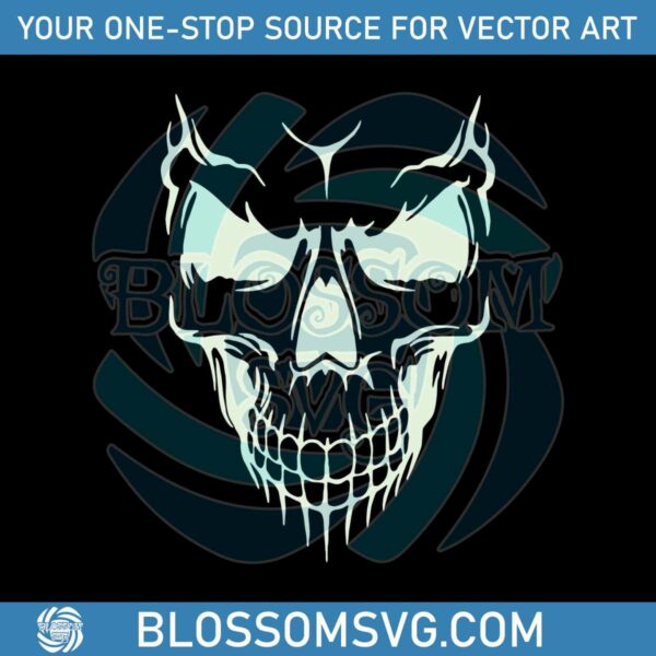 Vintage Skull Faces Organic Halloween SVG Graphic Design File