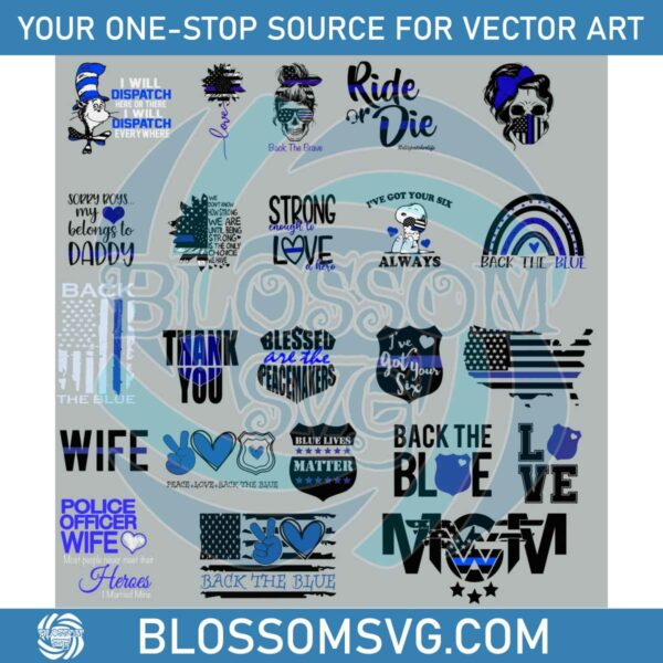police-love-svg-back-the-blue-svg-bundle-design-file