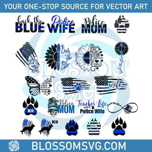 Police Wife Police Mom SVG American Flag SVG Digital File