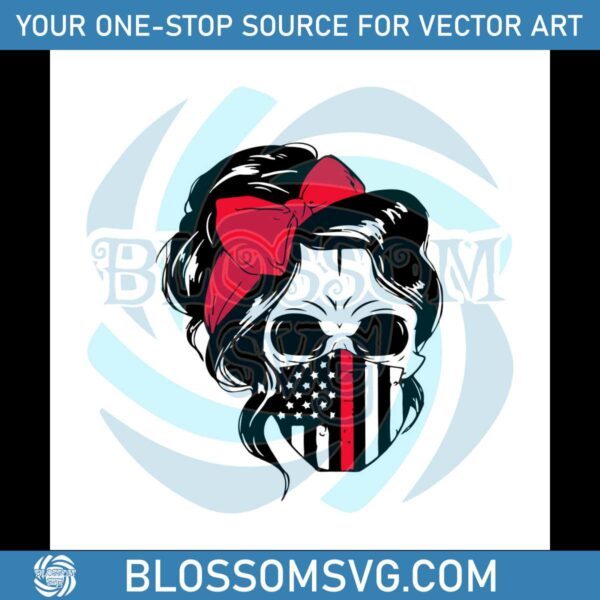 Back The Red Skull Face Mask SVG Jobs SVG Cutting Digital File