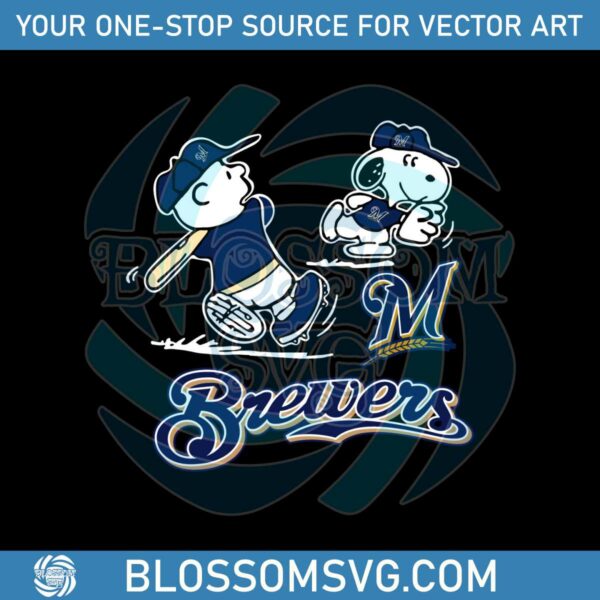 Milwaukee Brewers MLB Snoopy And Charlie Brown SVG File