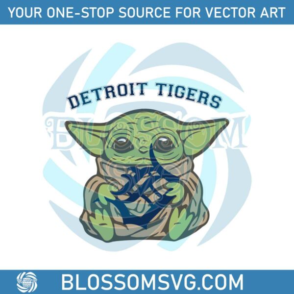 Detroit Tigers Baby Yoda SVG MLB Team SVG Digital File