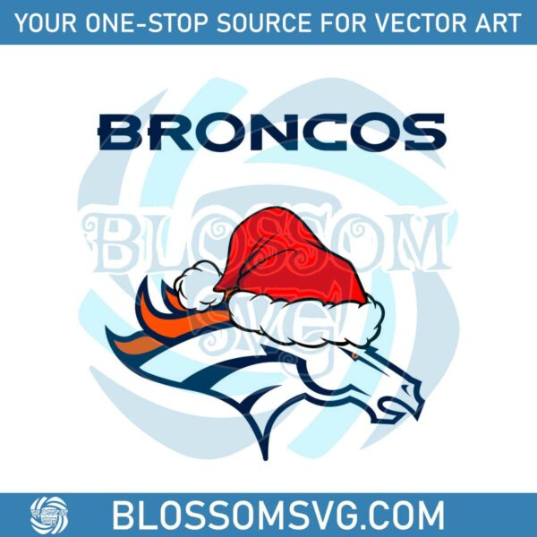 Denver Broncos NFL Christmas Logo SVG Graphic Design File