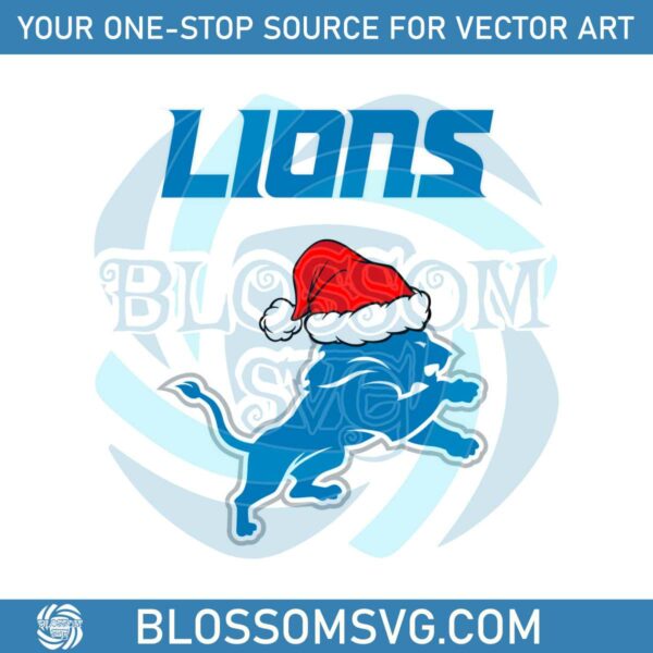 Detroit Lions NFL Christmas Logo SVG Graphic Design File