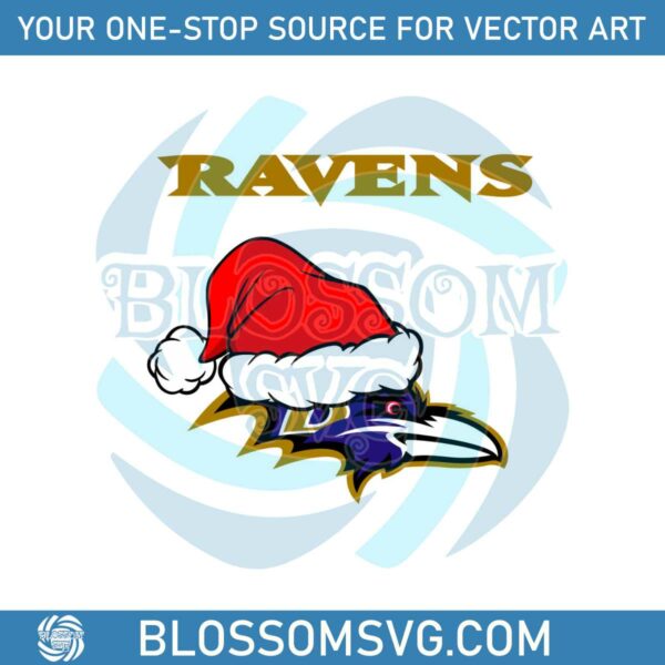 Baltimore Ravens NFL Christmas Logo SVG Graphic Design File
