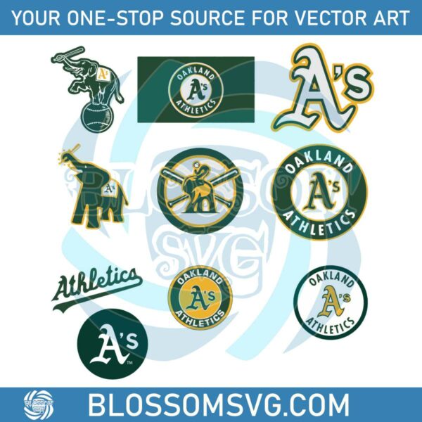 Bundle Oakland Athletics Logo SVG MLB Team SVG Digital File