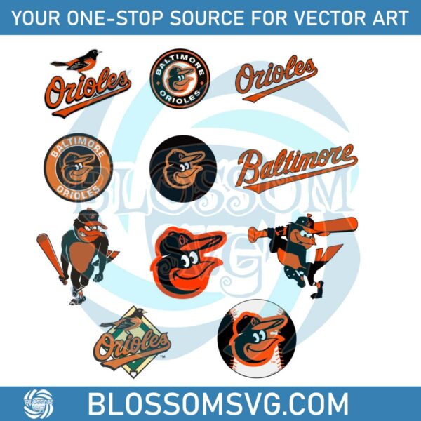 Retro Baltimore Orioles Logo SVG MLB Team SVG Bundle