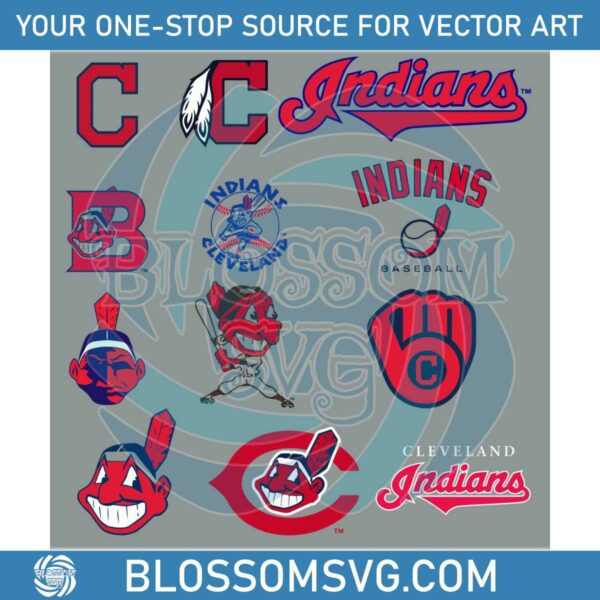 Bundle Cleveland Indians Logo Svg Sport Svg Digital File