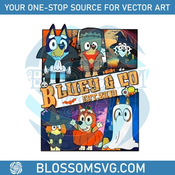 Bluey Dog And Friends Bluey Co Since 2018 PNG Download