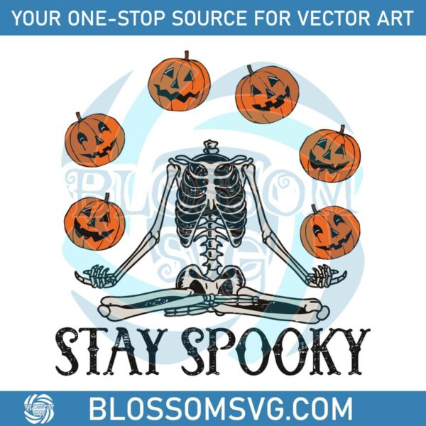 Pumpkin Halloween SVG Skeleton Stay Spooky SVG Digital File