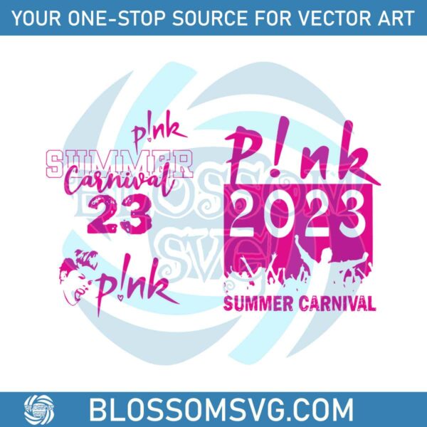 Bundle Pink Summer Carnival 2023 World Tour SVG Digital File
