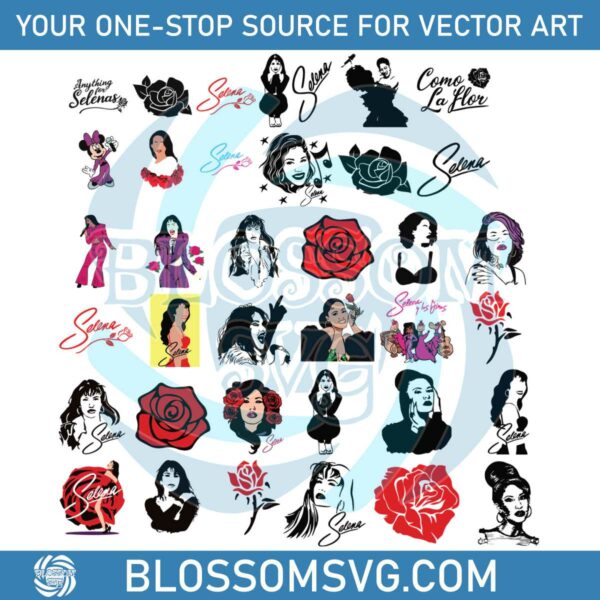 Selena Quintanilla Singer SVG Bundle Graphic Design Files