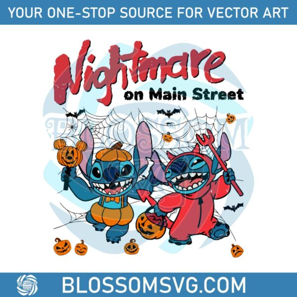 Vintage Stitch Halloween Nightmare On Main Street SVG File