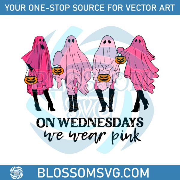 On Wednesday We Wear Pink SVG Halloween Ghost SVG File