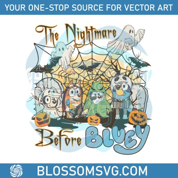 Halloween The Nightmare Before Bluey PNG Sublimation