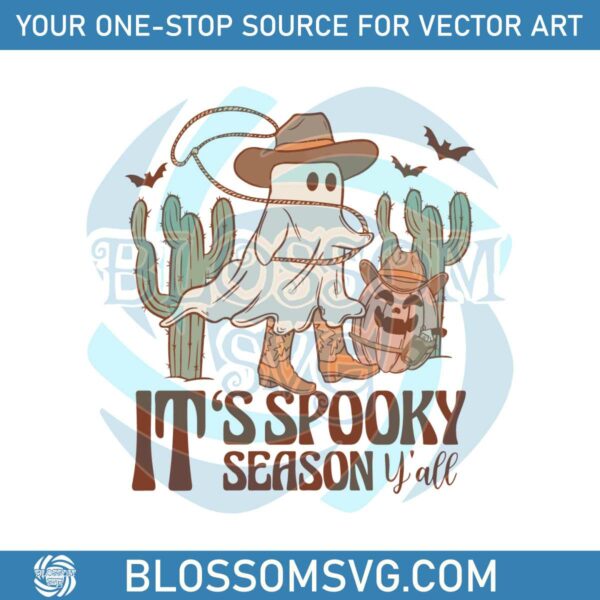 It's Spooky Season Western Cowboys Ghost SVG Cricut File