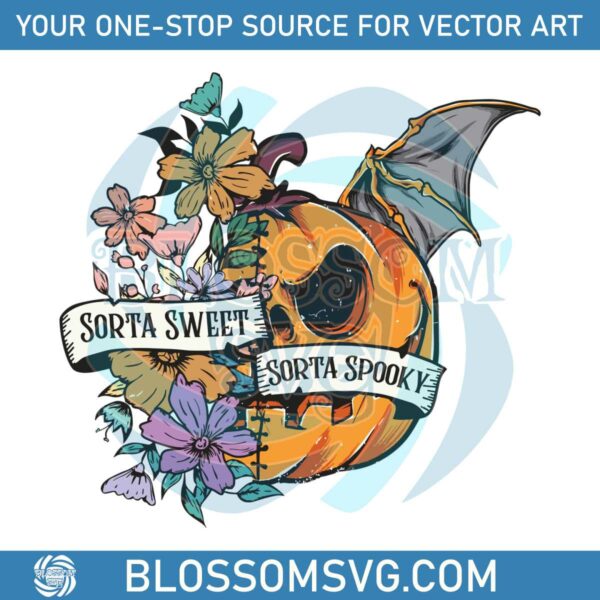 Floral Sorta Sweet Sorta Spooky Pumpkin SVG Digital Cricut File