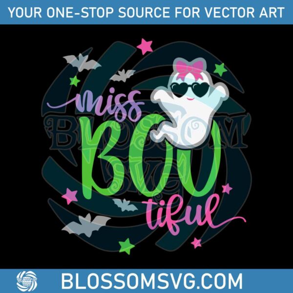 Mis Boo Tiful Cute Halloween Ghost SVG Digital Cricut File