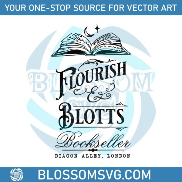 Vintage Flourish And Blotts Magical School SVG Design File