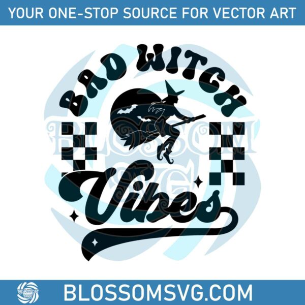 Bad Witch Vibes Retro halloween SVG Graphic Design File