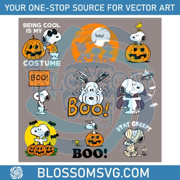 Horror Peanuts Snoopy Halloween Pumpkin Bundle SVG Files