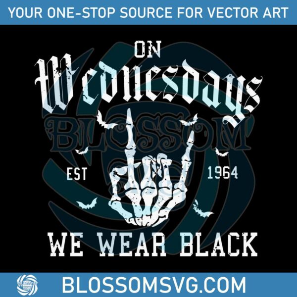 vintage-skeleton-hand-on-wednesdays-we-wear-black-svg
