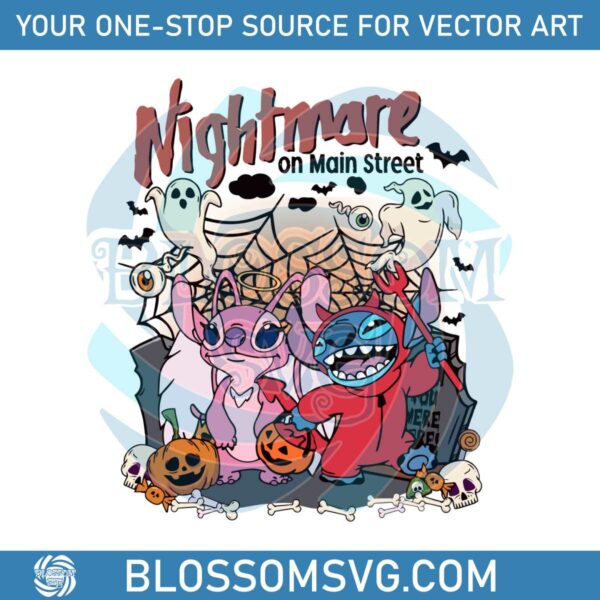 Disney Stitch Halloween Nightmare On The Main Street SVG