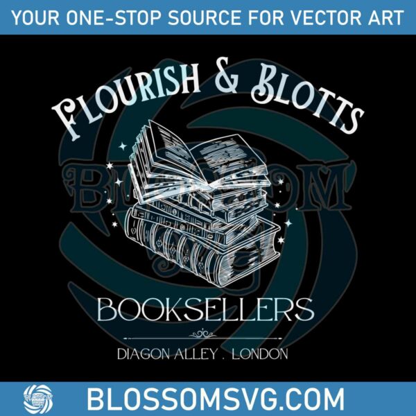 Flourish Blotts Booksellers SVG Wizard Book SVG Download