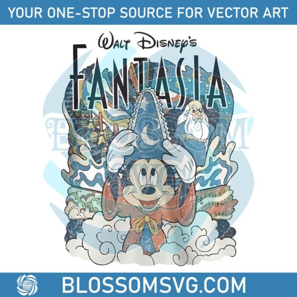 Vintage Walt Disneys Fantasia Mickey Stay Magical PNG File