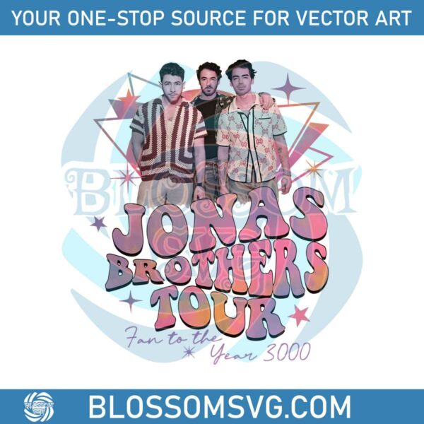 Retro Jonas Brother Tour In Pink PNG Sublimation Download