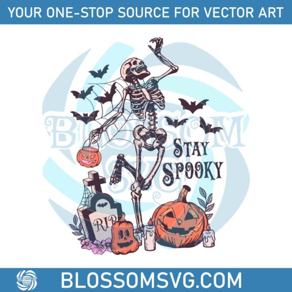 Skeleton Fall Halloween SVG Stay Spooky SVG Download
