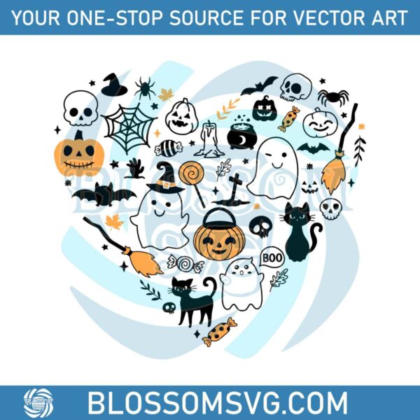 Cute Love Halloween SVG Halloween Doodles SVG Cricut File