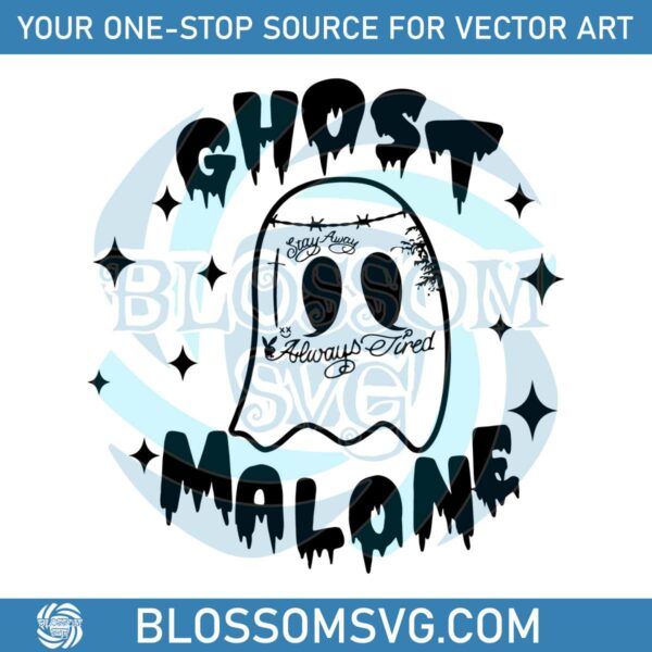 Retro Ghost Malone SVG Funny Ghost Halloween SVG File