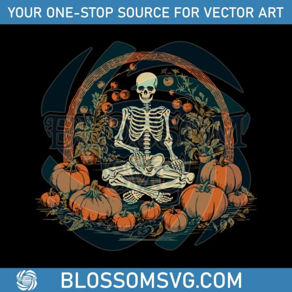 Vintage Pumpkin Halloween SVG Skeleton Halloween SVG File