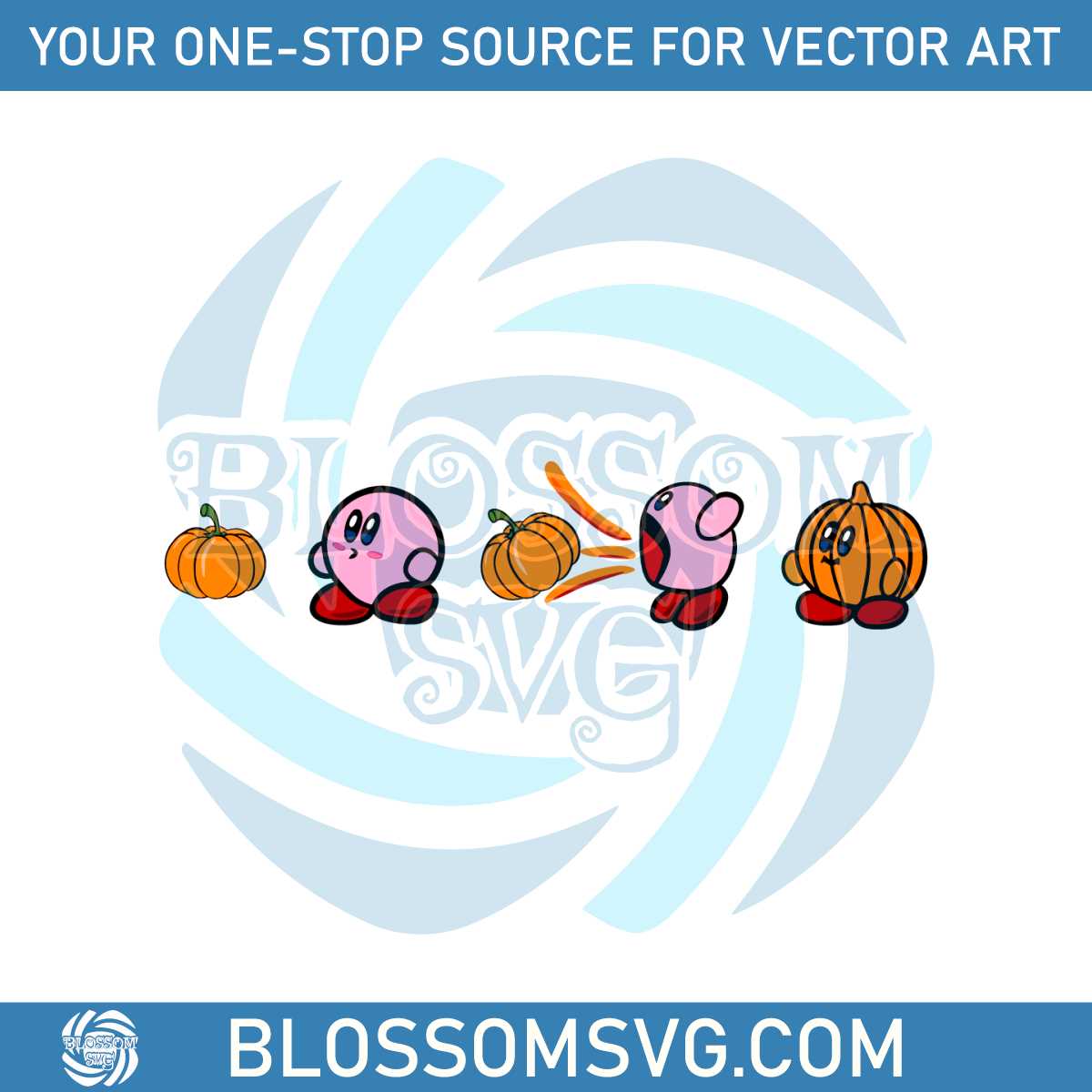 Funny Kirby Pumpkin Halloween SVG Kirby Video Game SVG