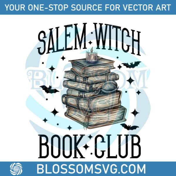 Salem Witch Book Club PNG Halloween Magical Book PNG