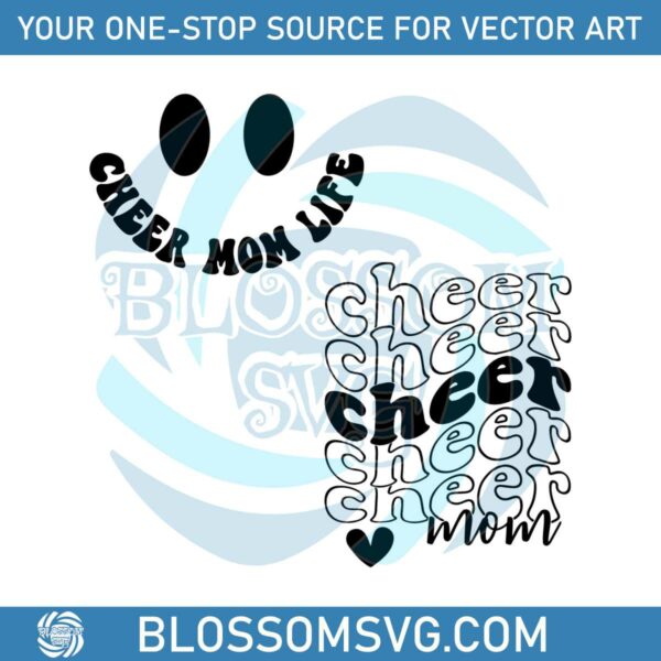 Vintage Cheer Mom SVG Cheer Mom Life SVG File For Cricut
