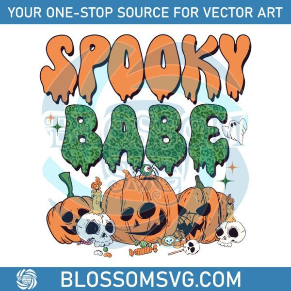 Retro Spooky Babe Halloween Pumpkin SVG Digital Cricut File