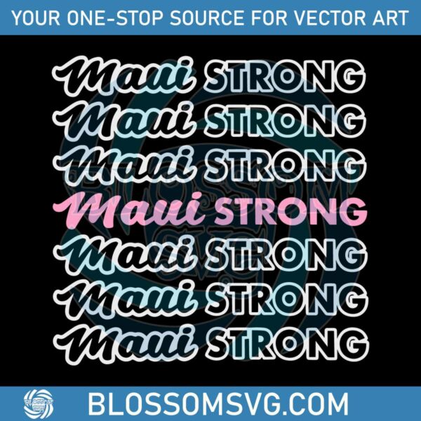 Retro Maui Strong SVG Maui Hawaii Shoreline SVG Digital File