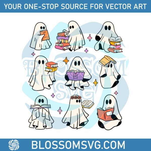 Teacher Halloween Cute Ghost Bookish SVG Digital Cricut File