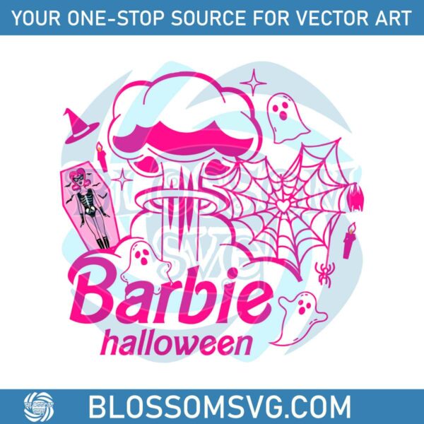 Barbi Halloween SVG Cute Halloween Ghost Barbie Movie SVG