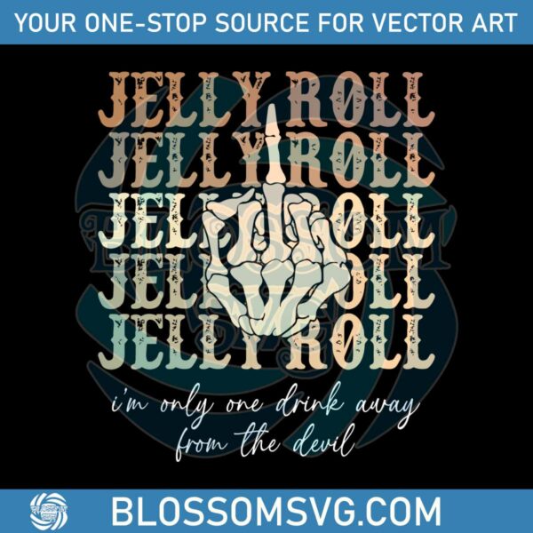 Jelly Roll American Rock Singer Skeleton Hand SVG Cricut File