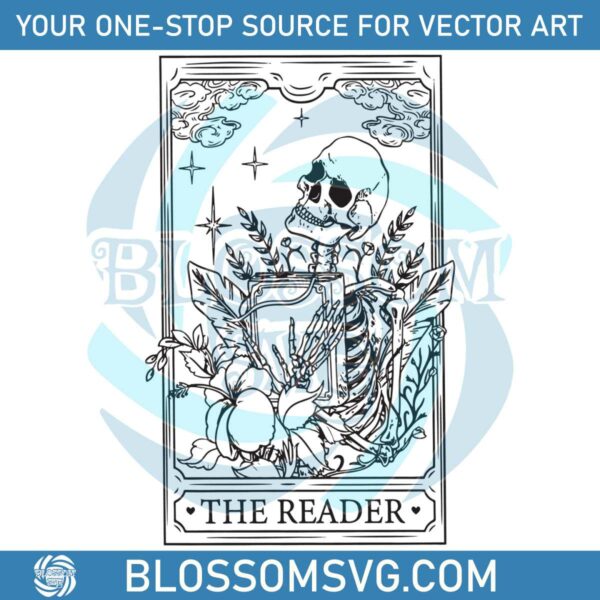 the-reader-tarot-card-skeleton-svg-skeleton-reading-svg