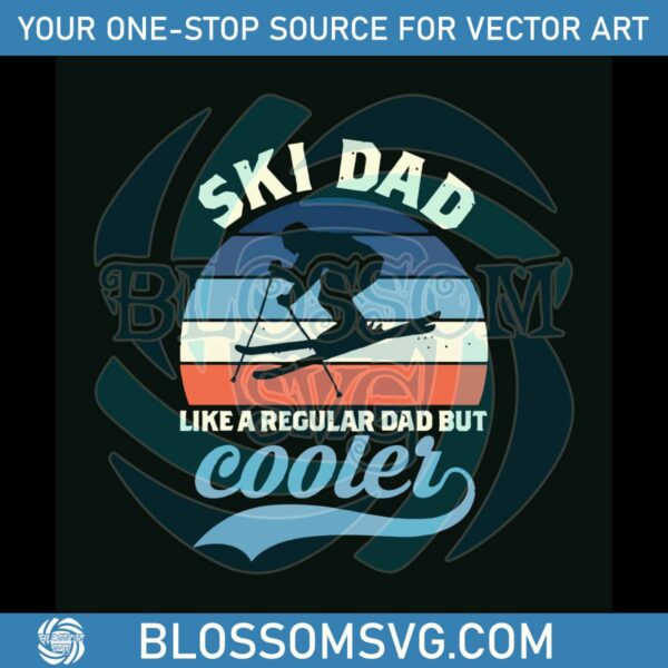 Vintage Dad Skiing SVG Fathers Day SVG File For Cricut