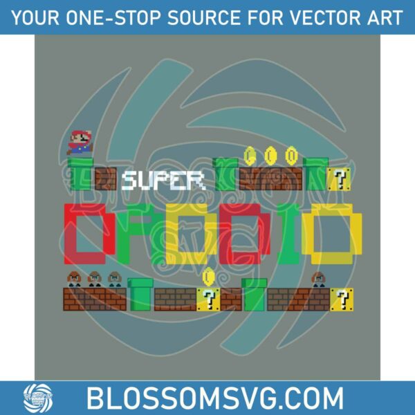 Funny Super Daddio SVG Super Mario SVG File For Cricut